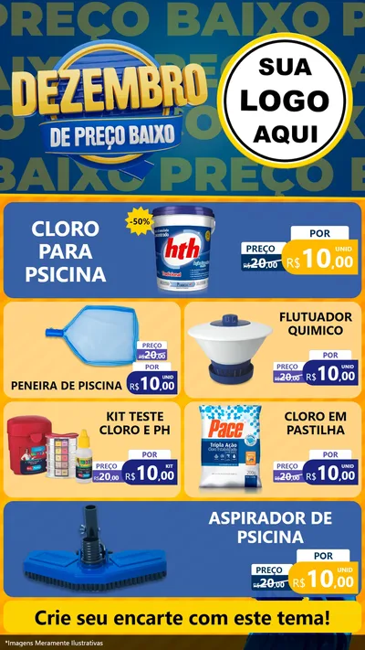 Modelo de TV para TV Vertical com o tema Dezembro de Preço Baixo para Produtos para Piscina