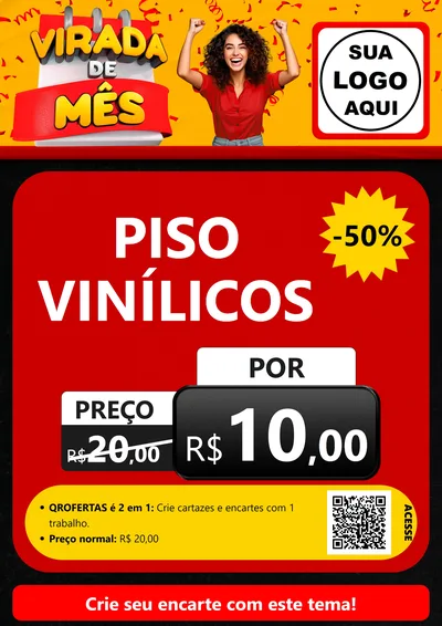 Modelo de Cartaz para Cartaz A4 Vertical com o tema Virada de Mês para Material para Construção