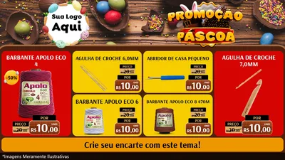 Modelo de TV para TV Horizontal com o tema Promoção Páscoa para Armarinho e Aviamentos