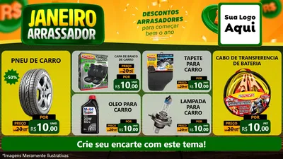 Modelo de TV para TV Horizontal com o tema Janeiro Arrasador para Auto peças