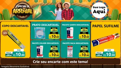 Modelo de TV para TV Horizontal com o tema Especial De Arraial para Embalagens