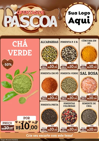 Modelo de Encarte para Encarte A4 Vertical com o tema Ofertas de Páscoa para Produtos Naturais