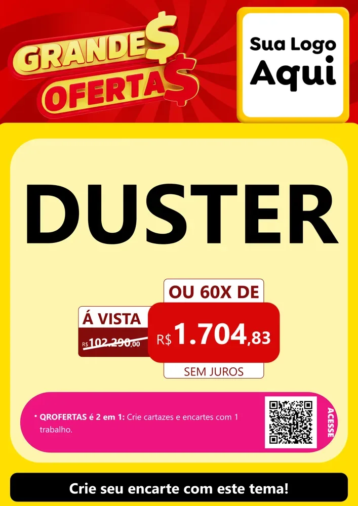 Modelo de Cartaz para Cartaz A4 Vertical com o tema Grandes Ofertas para Concessionaria de Carros