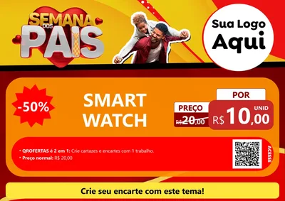 Modelo de Cartaz para Cartaz A4 Horizontal com o tema Semana Dos Pais para Informática