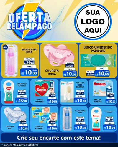 Modelo de Rede Social para Feed Instagram com o tema Oferta Relâmpago para Bebês