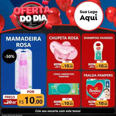 Modelo de Rede Social para Feed Facebook com o tema Oferta do Dia para Bebês