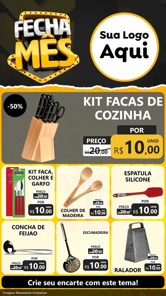 Modelo de Rede Social para Stories com o tema Fecha Mês para Utilidades Domésticas