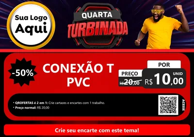 Modelo de Cartaz para Cartaz A4 Horizontal com o tema Quarta Turbinada para Tubos e conexões