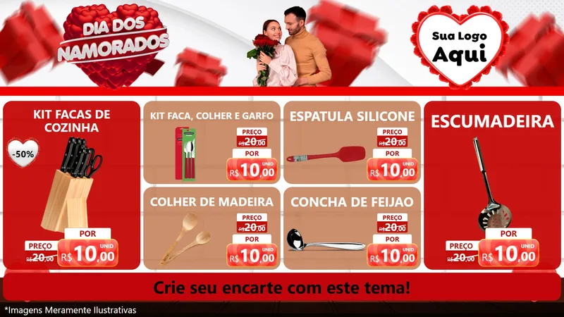 Modelo de TV para TV Horizontal com o tema Dia dos Namorados para Utilidades Domésticas