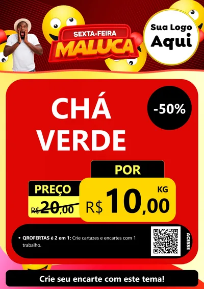 Modelo de Cartaz para Cartaz A4 Vertical com o tema Sexta-feira Maluca para Produtos Naturais