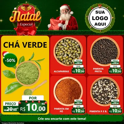 Modelo de Rede Social para Feed Facebook com o tema Natal Especial para Produtos Naturais