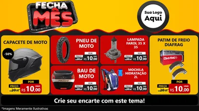Modelo de TV para TV Horizontal com o tema Fecha Mês para Moto peças