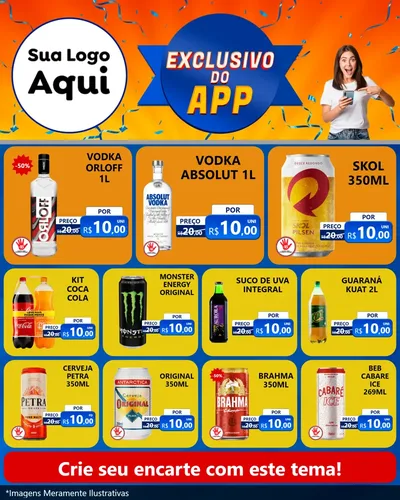 Modelo de Rede Social para Feed Instagram com o tema Exclusivo do Aplicativo para Distribuidora de bebidas
