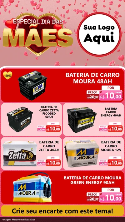 Modelo de TV para TV Vertical com o tema Especial Dia Das Mães para Baterias Elétricas