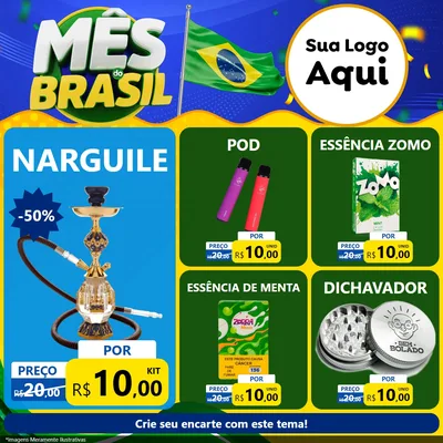 Modelo de Rede Social para Feed Facebook com o tema Mês do Brasil para Tabacaria