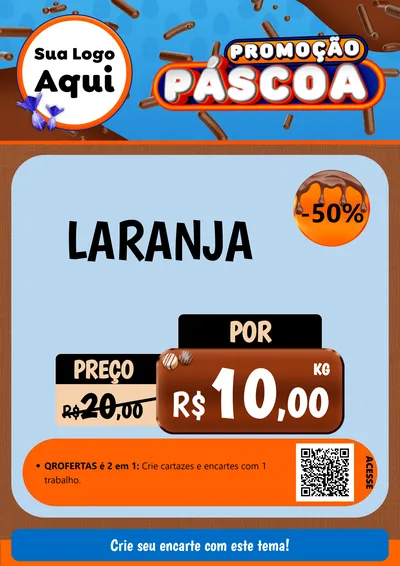 Modelo de Cartaz para Cartaz A4 Vertical com o tema Promoção Páscoa para Hortifrúti
