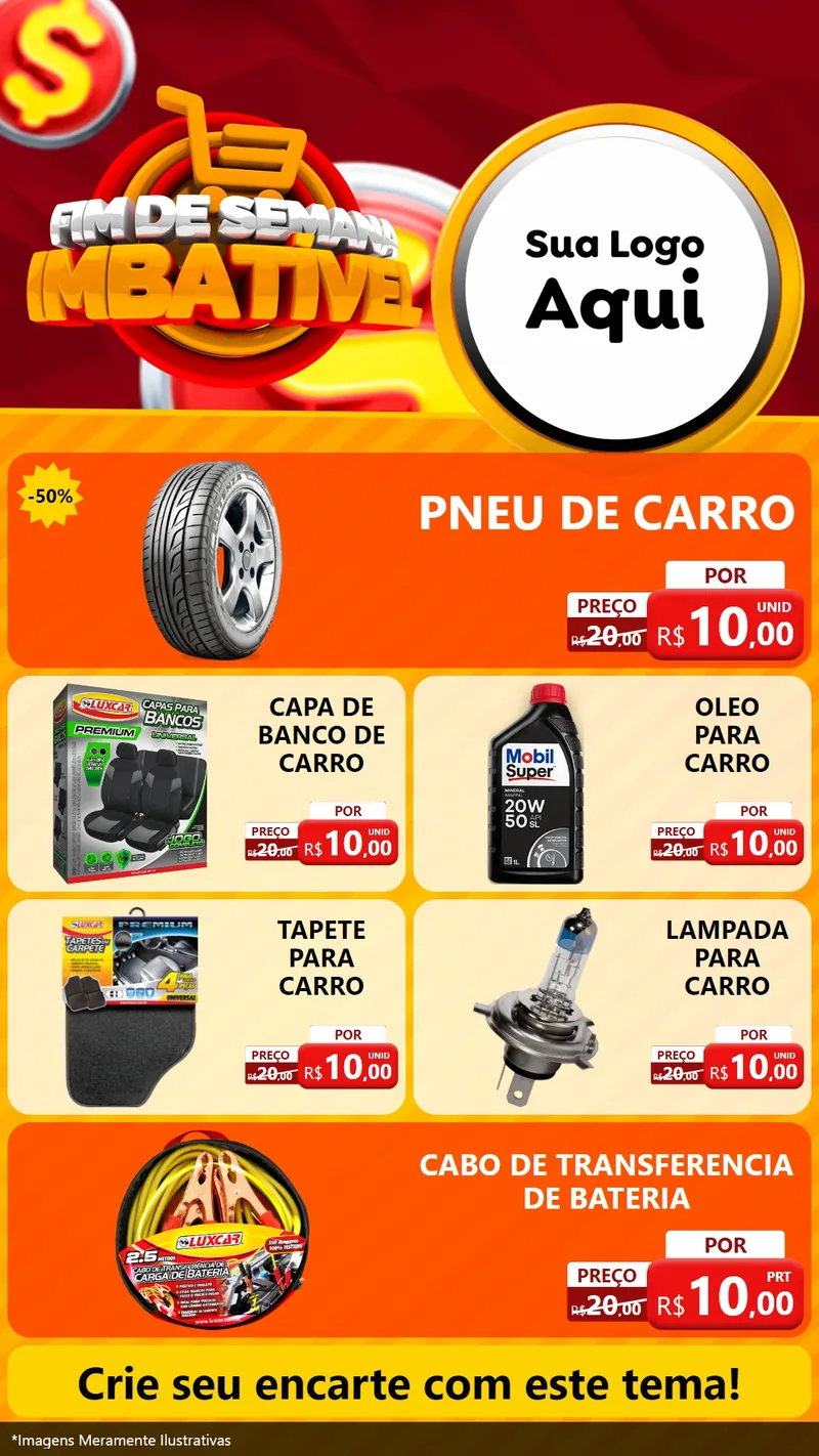 Modelo de TV para TV Vertical com o tema Fim de Semana Imbatível para Auto peças