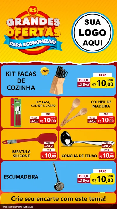 Modelo de TV para TV Vertical com o tema Grandes Ofertas Para Economizar! para Utilidades Domésticas