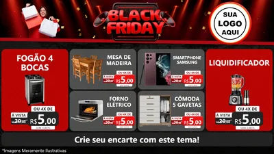 Modelo de TV para TV Horizontal com o tema Black Friday para Móveis e Eletro