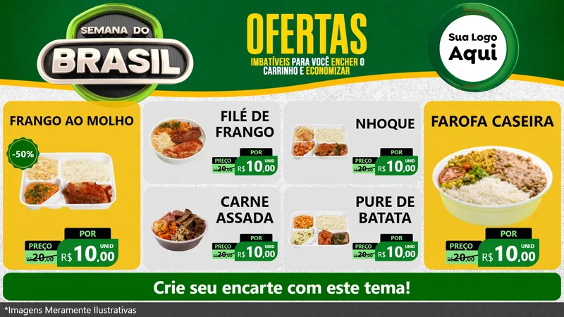 Modelo de TV para TV Horizontal com o tema Semana do Brasil para Restaurante