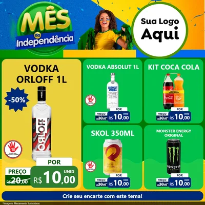 Modelo de Rede Social para Feed Facebook com o tema Mês da Independência para Distribuidora de bebidas