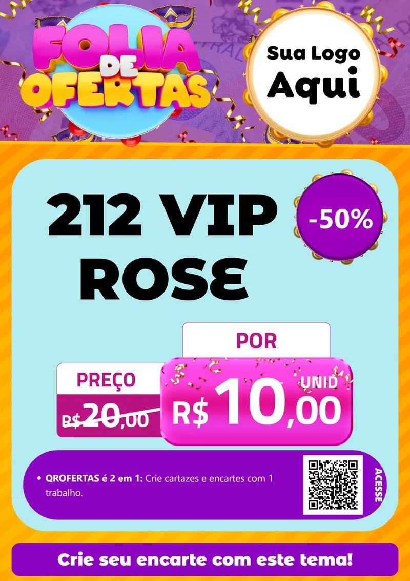 Modelo de Cartaz para Cartaz A4 Vertical com o tema Folia de Ofertas para Perfumes