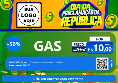 Modelo de Cartaz para Cartaz A4 Horizontal com o tema Dia Da Proclamação da República para Água e gás