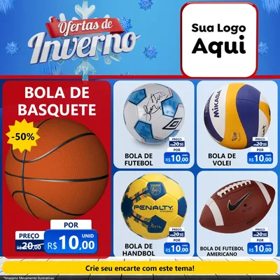 Modelo de Rede Social para Feed Facebook com o tema Ofertas de Inverno para Artigos Esportivos