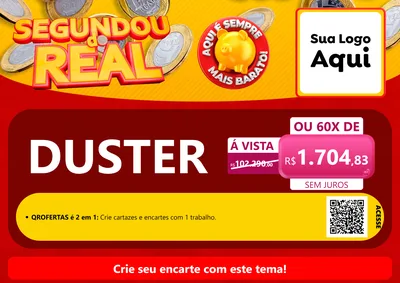 Modelo de Cartaz para Cartaz A4 Horizontal com o tema Segundou do Real para Concessionaria de Carros
