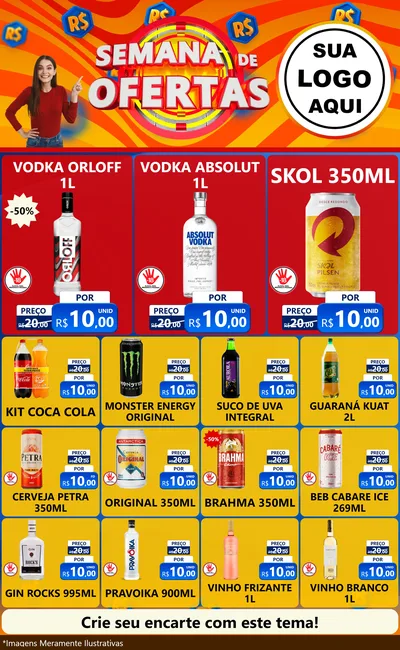 Modelo de Encarte para Encarte Grande com o tema Semana de Ofertas para Distribuidora de bebidas