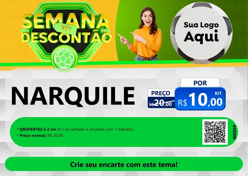 Modelo de Cartaz para Cartaz A4 Horizontal com o tema Semana de Descontão - Copa para Tabacaria