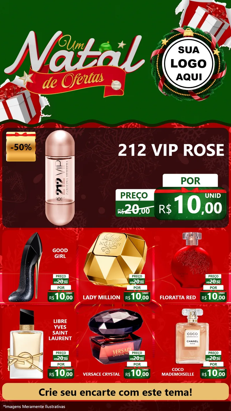 Modelo de Rede Social para Stories com o tema Um Natal de Ofertas para Perfumes