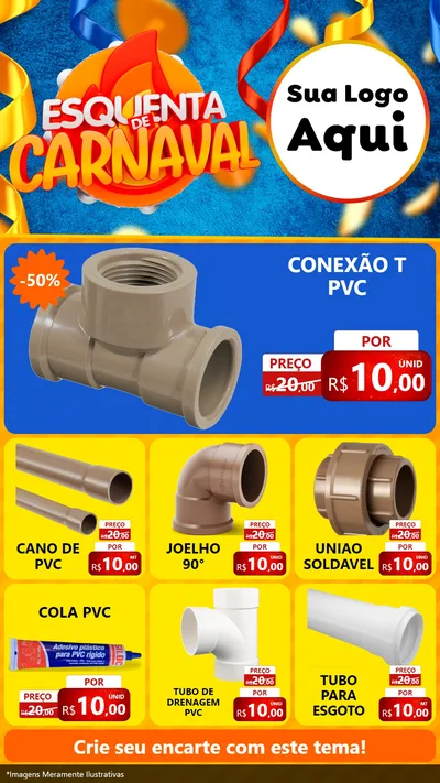 Modelo de Rede Social para Stories com o tema Esquenta de Carnaval para Tubos e conexões