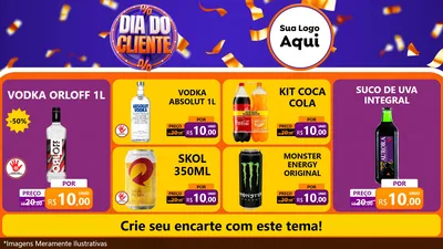 Modelo de TV para TV Horizontal com o tema Dia do Cliente para Distribuidora de bebidas