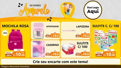 Modelo de TV para TV Horizontal com o tema Setembro Amarelo para Papelaria