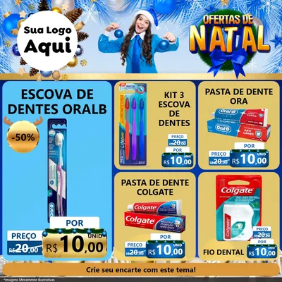 Modelo de Rede Social para Feed Facebook com o tema Ofertas de Natal para Higiene Pessoal
