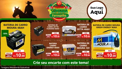 Modelo de TV para TV Horizontal com o tema Especial Semana Farroupilha para Baterias Elétricas