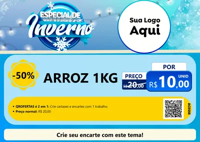 Modelo de Cartaz para Cartaz A4 Horizontal com o tema Especial de Inverno para Supermercado