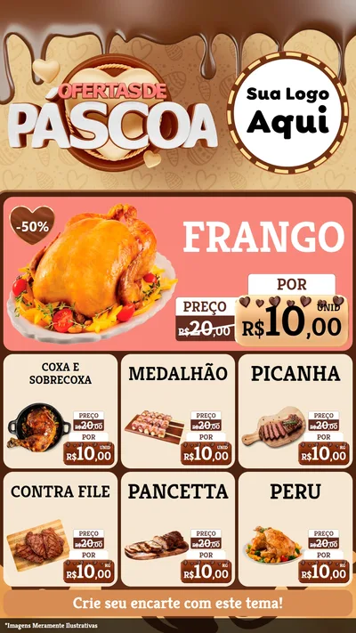Modelo de Rede Social para Stories com o tema Ofertas de Páscoa para Assados