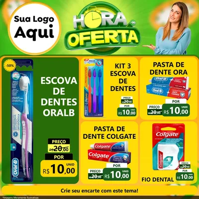 Modelo de Rede Social para Feed Facebook com o tema Hora da Oferta para Higiene Pessoal