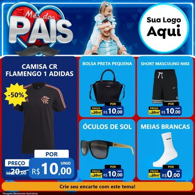 Modelo de Rede Social para Feed Facebook com o tema Mês Dos Pais para Roupas e acessórios
