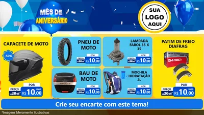 Modelo de TV para TV Horizontal com o tema Mês de Aniversário para Moto peças
