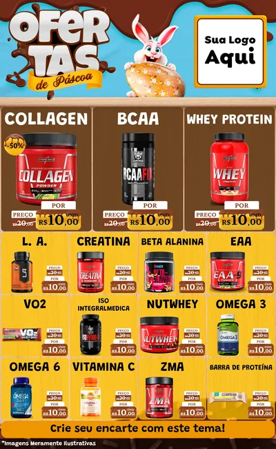 Modelo de Encarte para Encarte Grande com o tema Ofertas de Páscoa para Suplementos alimentares