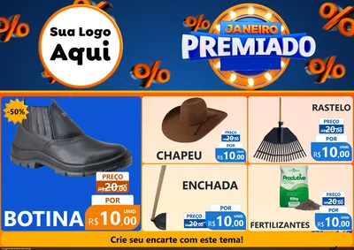 Modelo de Encarte para Encarte A4 Horizontal com o tema Janeiro Premiado para Agropecuária