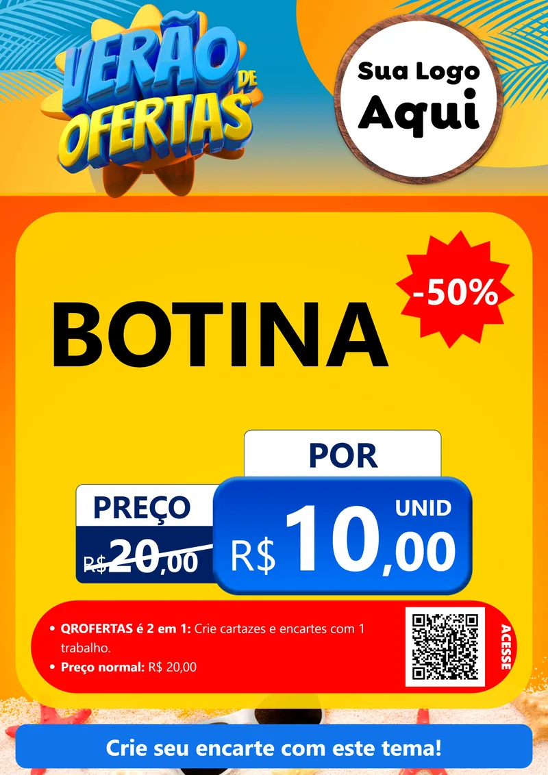 Modelo de Cartaz para Cartaz A4 Vertical com o tema Verão de Ofertas para Agropecuária