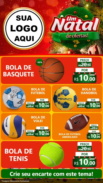 Modelo de TV para TV Vertical com o tema Um Natal de Ofertas para Artigos Esportivos