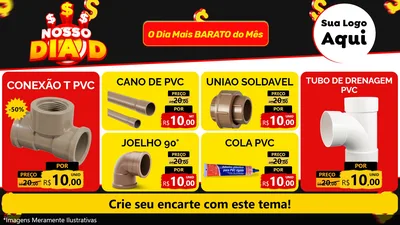 Modelo de TV para TV Horizontal com o tema Nosso Dia D para Tubos e conexões