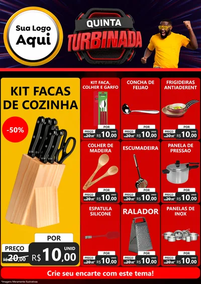 Modelo de Encarte para Encarte A4 Vertical com o tema Quinta Turbinada para Utilidades Domésticas