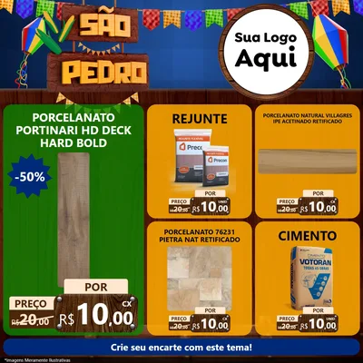 Modelo de Rede Social para Feed Facebook com o tema São Pedro para Pisos e revestimentos