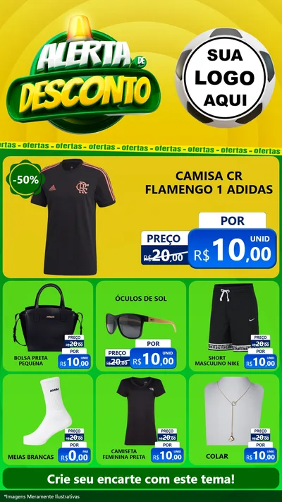 Modelo de Rede Social para Stories com o tema Alerta de Desconto para Roupas e acessórios